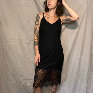 Little Black Dress with Lace Overlay